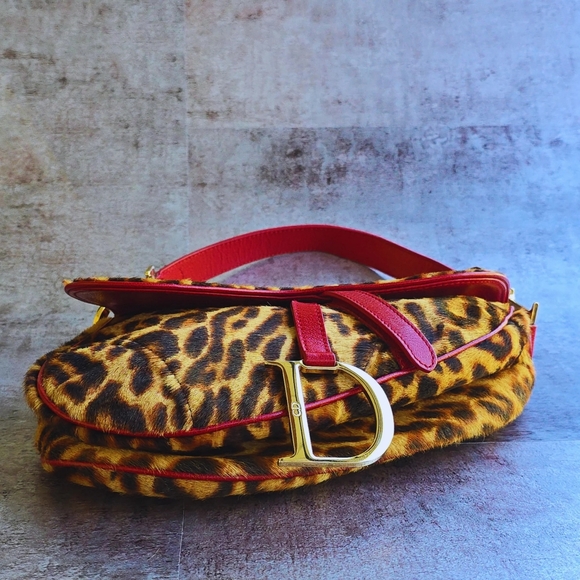 *SOLD**Dior Saddle Bag in Leopard Print Pony Hair - Picture 4 of 13